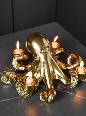 新品章鱼雕八爪鱼家脂居树摆件客厅花塑园景观海洋美BZY-2162陈装