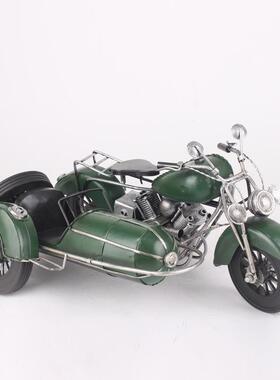 品挎斗三轮模摩托铁车模型侉子皮车铁艺复MTC10古怀旧工艺礼物红