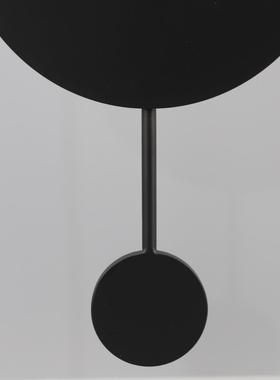 欧式意简约黑几何挂钟金属摆件卧客厅样板房色0531书房创家室居装