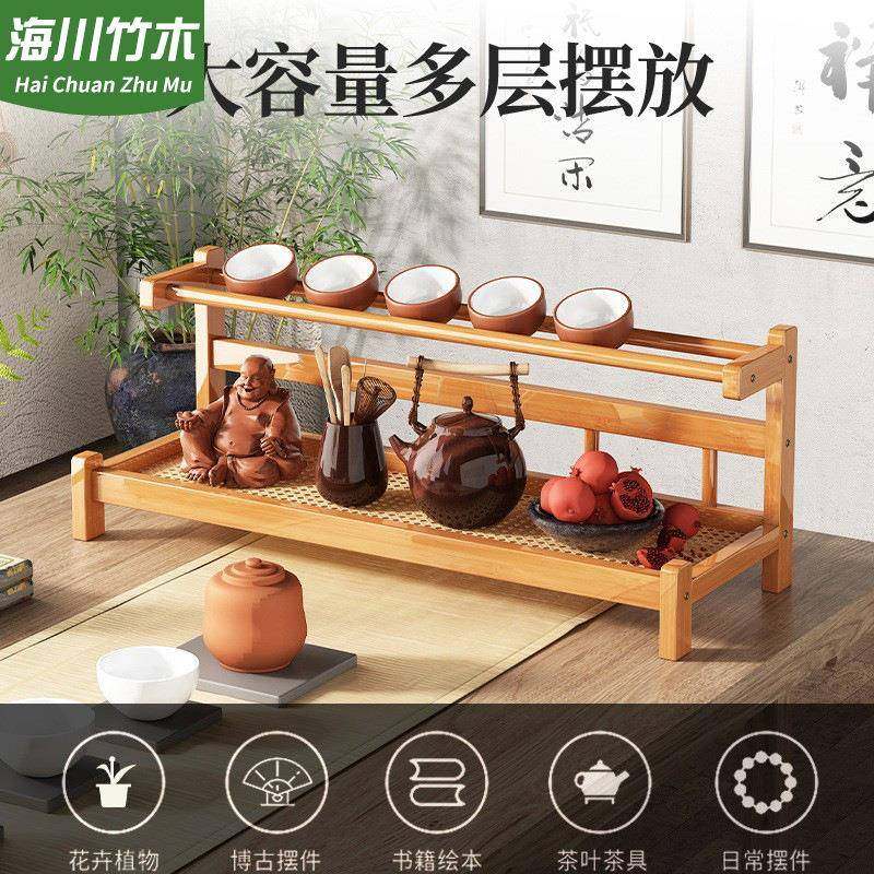 桌面博古茶杯架小型桌上茶具架46置层物架紫砂壶新中茶壶式收纳架,淘宝优惠券,粉丝福利购,淘宝优惠卷