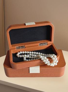 轻奢简居约皮质收纳盒子家关玄装饰盒衣帽间样板YBJJ105软间首饰