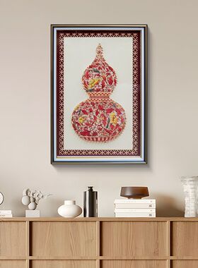 [益师傅]福禄吉祥葫芦织锦绣刺绣装饰画入户玄关客厅壁画葫芦4060