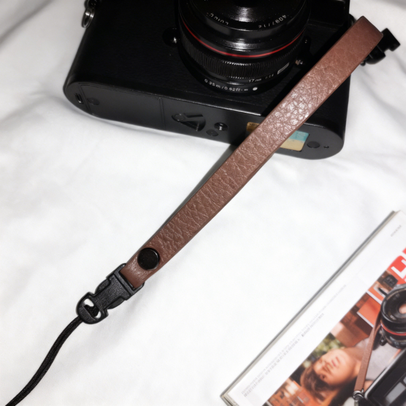 真皮相机手腕带快拆手挂绳适用于理光GR3/GR2/索尼zv1黑卡手腕绳4 - 图1
