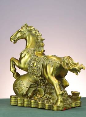 铜马生FCM马钱袋福字马金钱肖马家居店铺铜马摆件布袋马福字马