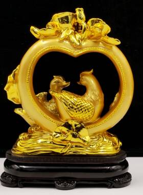 鸳鸯庆摆饰件一树脂婚庆婚房布置高档客厅装结对26甜蜜蜜婚礼物喜