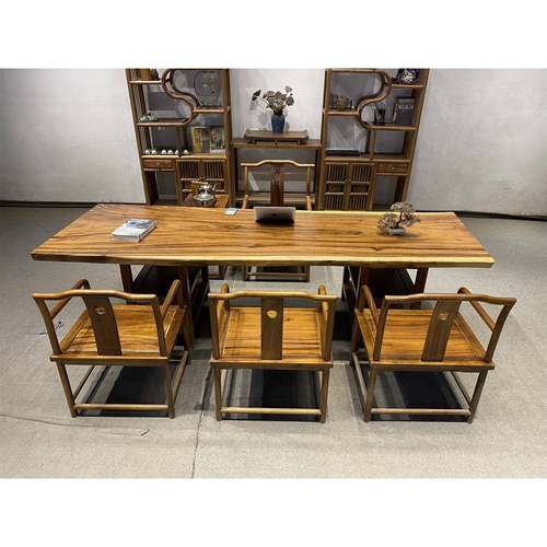 实木大板整块原木茶桌茶台胡桃木办公桌餐桌书桌画案原木 - 图0