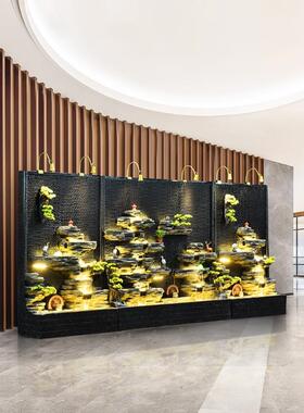 水山幕墙屏风隔假山流水喷泉摆件办断公庭院客室64183037厅高鱼池