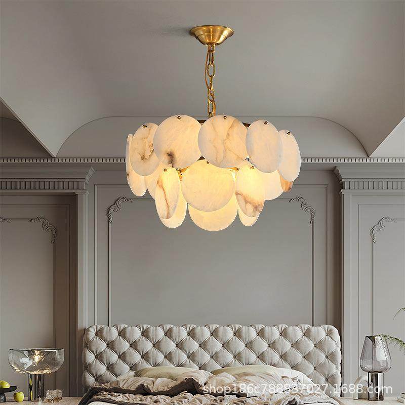 现代轻奢新中式全铜客厅云石吊灯设计师简约大气卧室书房餐厅灯具,淘宝优惠券,粉丝福利购,淘宝优惠卷