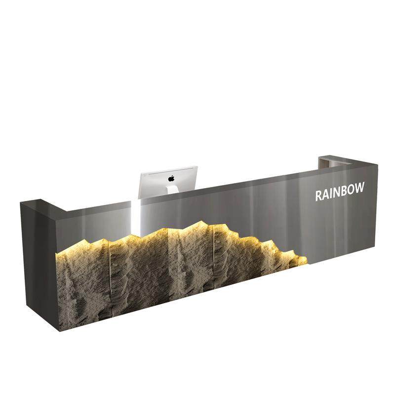 不锈钢复古前台轻奢收银台装修公司接待台茶楼吧台桌简约现代柜台,淘宝优惠券,粉丝福利购,淘宝优惠卷