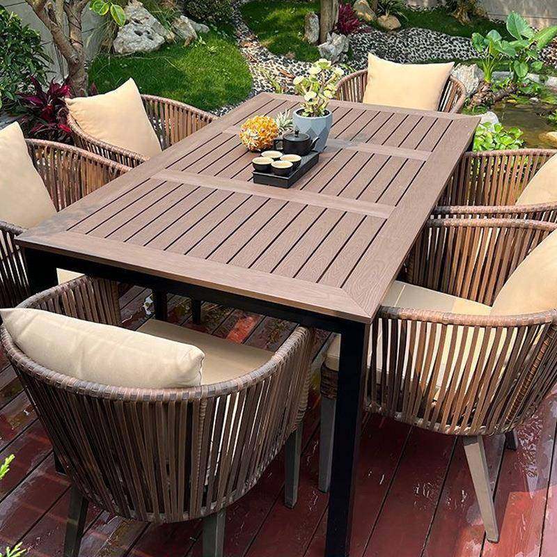 户外桌椅庭院别墅花园PE编藤椅休闲露台防腐室外阳台塑木桌椅组合,淘宝优惠券,粉丝福利购,淘宝优惠卷