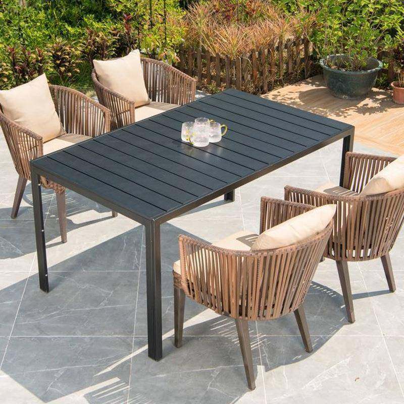 户外桌椅庭院别墅花园PE编藤椅休闲露台防腐室外阳台塑木桌椅组合,淘宝优惠券,粉丝福利购,淘宝优惠卷