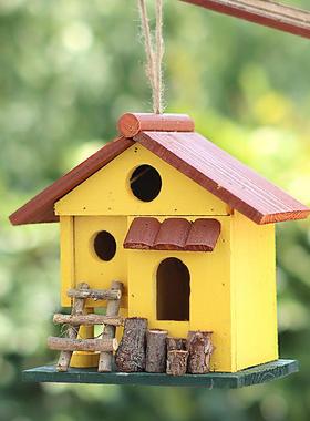 鸟窝花园艺庭院鸟布置户外景观tb-73104木实阳台院子园装饰摆饰彷