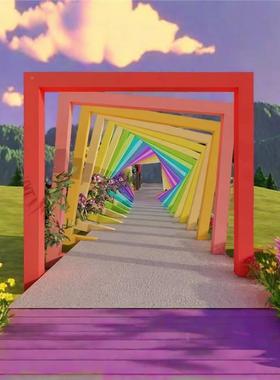 观户外景铁爱心形网红拍照打卡心美陈装置雕塑小品艺爱24061401情