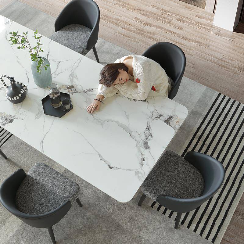 I1意式岩板T2036餐桌家用新现代简约小户长型方形2025餐款桌椅子 - 图1