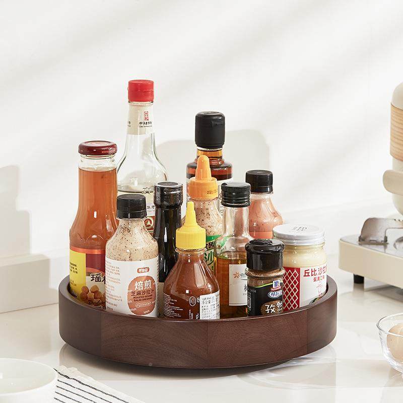 胡桃木调物料子旋转置架厨房台面实SY-25456木油盐酱架醋味调品木,淘宝优惠券,粉丝福利购,淘宝优惠卷