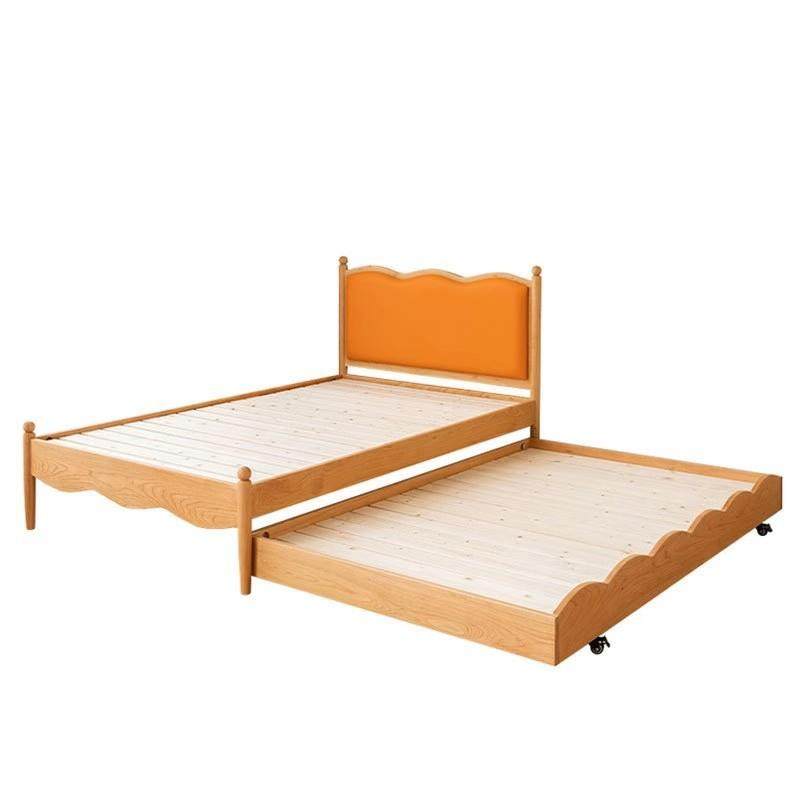 北美樱桃木全实木子母拖床日式黑胡桃木多功能抽拉伸缩软包儿童床,淘宝优惠券,粉丝福利购,淘宝优惠卷