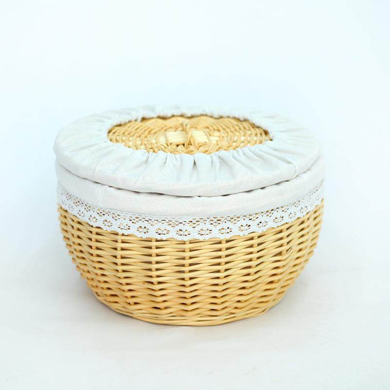 藤编放馒头筐家用竹编收纳筐带盖编织厨房鸡蛋篮馍框柳编保温小框,淘宝优惠券,粉丝福利购,淘宝优惠卷