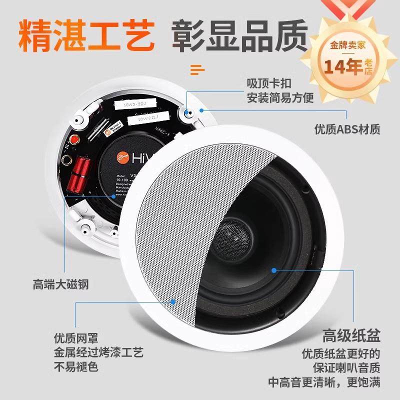 SWAN/惠威VX6-C定阻同轴吸顶喇叭环绕立体声背景音乐吊顶音箱套装,淘宝优惠券,粉丝福利购,淘宝优惠卷