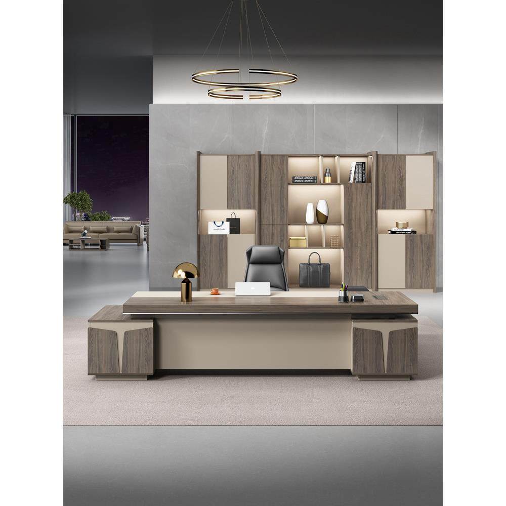 双柜老板桌简约现代大班台新中式总裁室经理办公桌子主管桌椅组合,淘宝优惠券,粉丝福利购,淘宝优惠卷