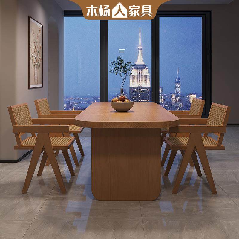 约木实杨人现代简餐桌木小ZKG户型家用长方形原木吃子饭桌客厅工,淘宝优惠券,粉丝福利购,淘宝优惠卷