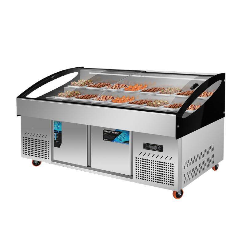 温三式冷藏保鲜展示柜烧烤菜品冰台阶点菜柜XCD梯冰箱双商用凉菜 - 图3