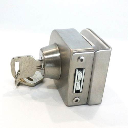 钢化玻璃商铺推拉门锁免开孔U型锁单门双门无框玻璃地锁插销 - 图3