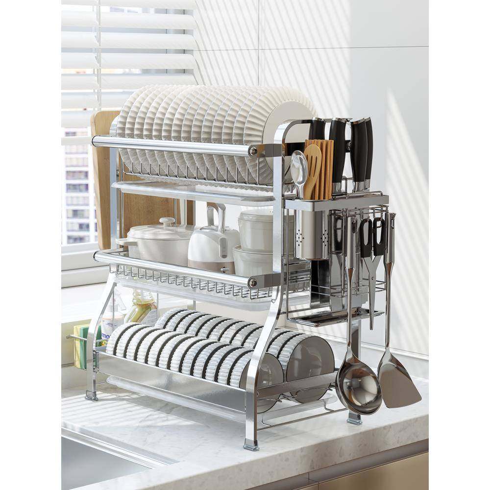 宝爵F956HH57厨纳房台面碗碟盘不锈钢沥收架家用水多层水碗筷勺子,淘宝优惠券,粉丝福利购,淘宝优惠卷