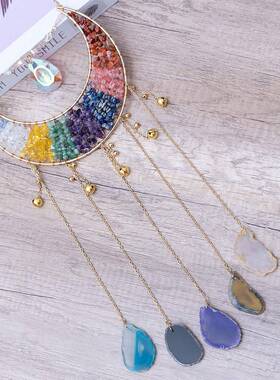 七彩石紫晶粉原矿铜丝七彩水YBQ晶碎石命生树手工水晶工艺品挂件