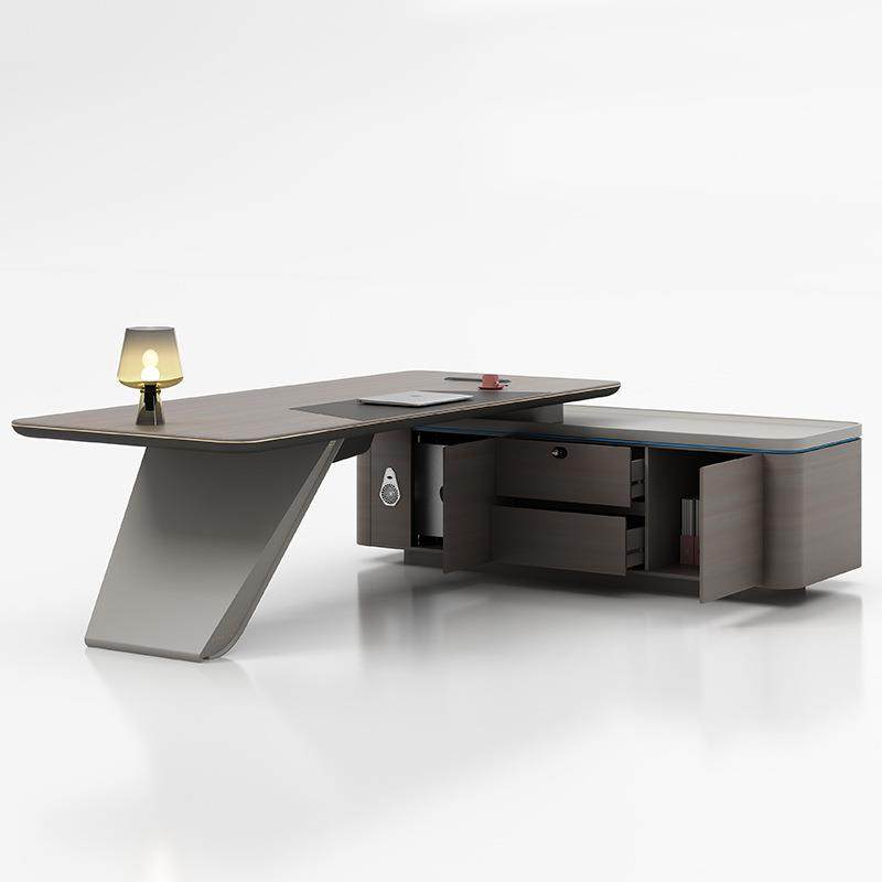 科技感老板桌高档办公桌轻奢高级感总裁大班台办公室办公桌椅组合,淘宝优惠券,粉丝福利购,淘宝优惠卷