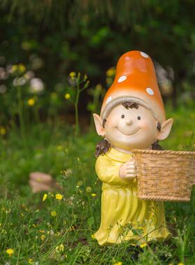 庭院装饰户外花艺园美式园1006艺创意花脂盆树工品雕塑卡通人物摆