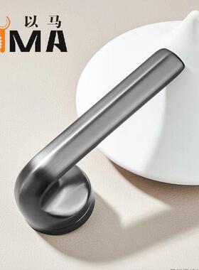 家用锌合金磁吸防盗机械门锁室内静音分体锁卧室木门把手黑色锁具