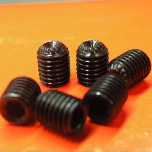 1/4-28*3/8，DIN916K滚花机米螺丝，防滑紧定12.9级花齿发黑止付 - 图1