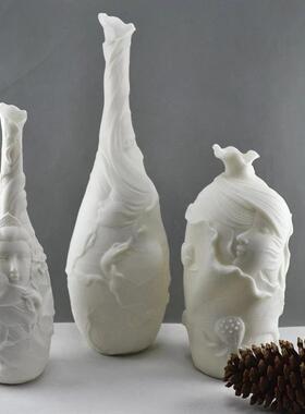 工树砂岩艺品花瓶NA568家居创意脂样板软装摆间设现代客厅摆件装