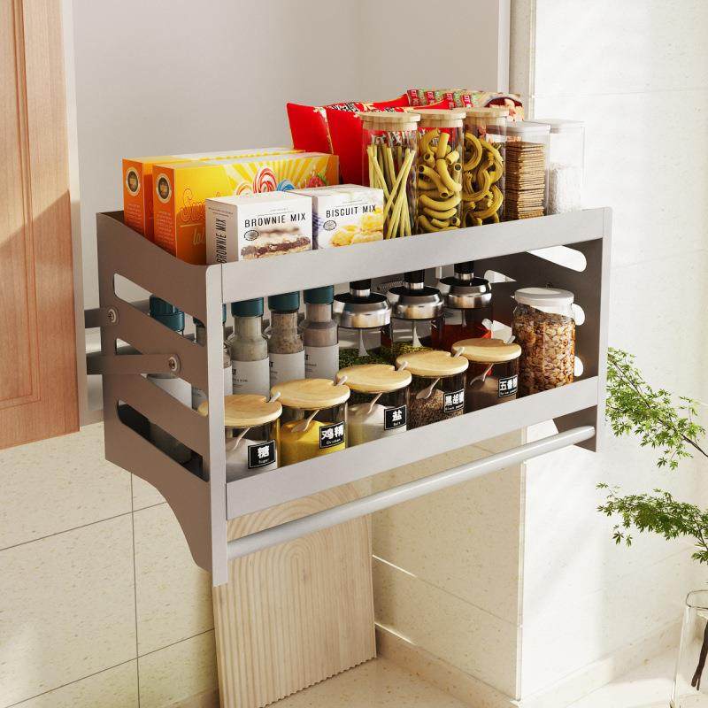 厨房收纳改造橱柜吊柜升降拉篮下拉式置物架高柜小尺寸调料调味篮,淘宝优惠券,粉丝福利购,淘宝优惠卷