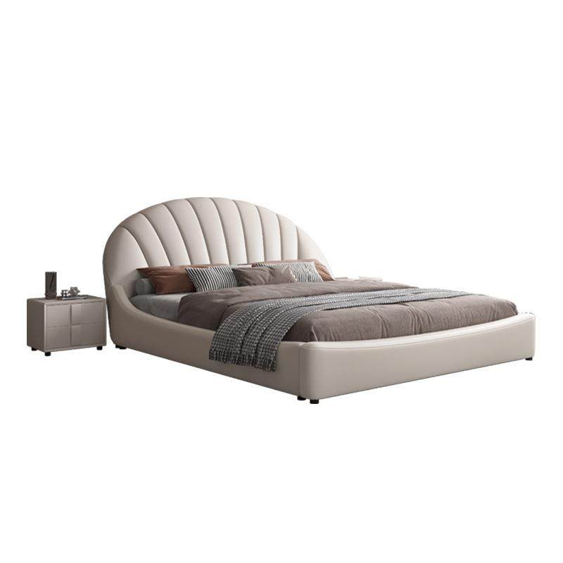 贝壳造型圆头床1.8米主卧双人大床现代极简科技布布艺床1.5米储物,淘宝优惠券,粉丝福利购,淘宝优惠卷