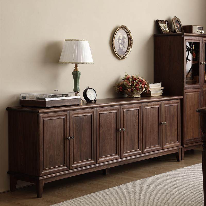 北美黑胡桃木厅柜美式实木电视柜原木现代简约收纳储物柜中古客厅,淘宝优惠券,粉丝福利购,淘宝优惠卷