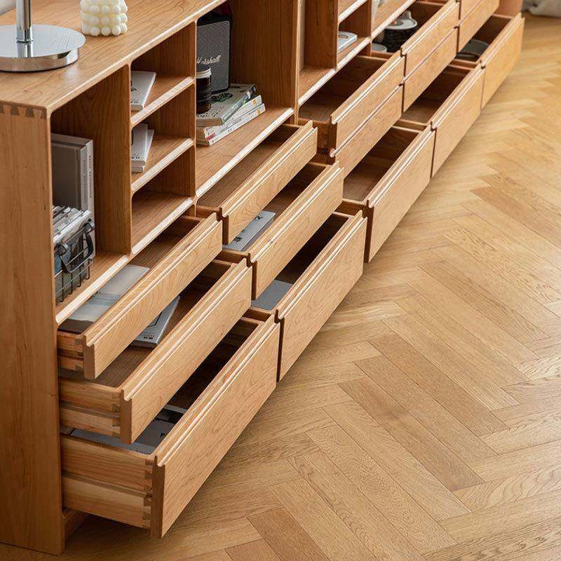 北欧全实木矮书柜樱桃木落地一体靠墙书架黑胡桃木储物抽屉电视柜,淘宝优惠券,粉丝福利购,淘宝优惠卷