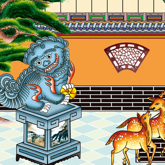 Double-layered cloth for the New Year to worship ancestors, family tree hangings, family genealogy scrolls, old-fashioned family hall axes, tablets and tablets