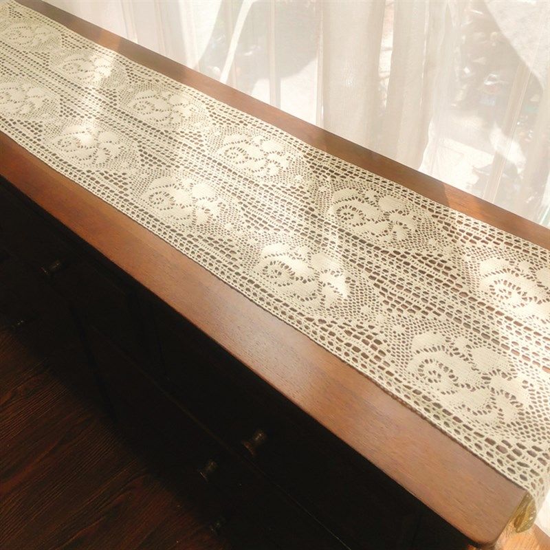 美式乡村纯棉蕾丝钩针茶几餐桌斗柜鞋柜桌旗桌布盖巾文艺森系拍摄,淘宝优惠券,粉丝福利购,淘宝优惠卷