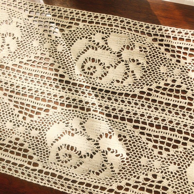 美式乡村纯棉蕾丝钩针茶几餐桌斗柜鞋柜桌旗桌布盖巾文艺森系拍摄,淘宝优惠券,粉丝福利购,淘宝优惠卷