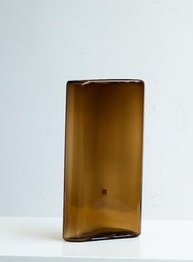 碧轩北璃简约气不规则大扁大桶养花玻花瓶设计BX1-23H8新品软欧装