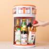 19EK rotating condiment storage rack household countertop kitchen supplies seasoning bottle storage cabinet condiment rack collection