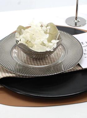 现代奢样板房软品饰摆件餐厅餐轻桌装套装餐0具西餐盘创意餐具摆