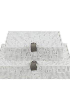 现简约树脂板皮代革彩色装饰盒收纳首GT-F223饰盒创酒意摆件桌面