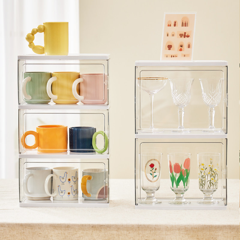 杯子收纳置物架水杯收纳盒防尘玻璃杯茶杯托盘沥水杯架子桌面杯架,淘宝优惠券,粉丝福利购,淘宝优惠卷