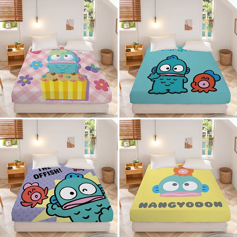 可爱丑鱼怪汉顿床笠床罩床单全包榻榻米卡通床套席梦思保护床垫罩,淘宝优惠券,粉丝福利购,淘宝优惠卷