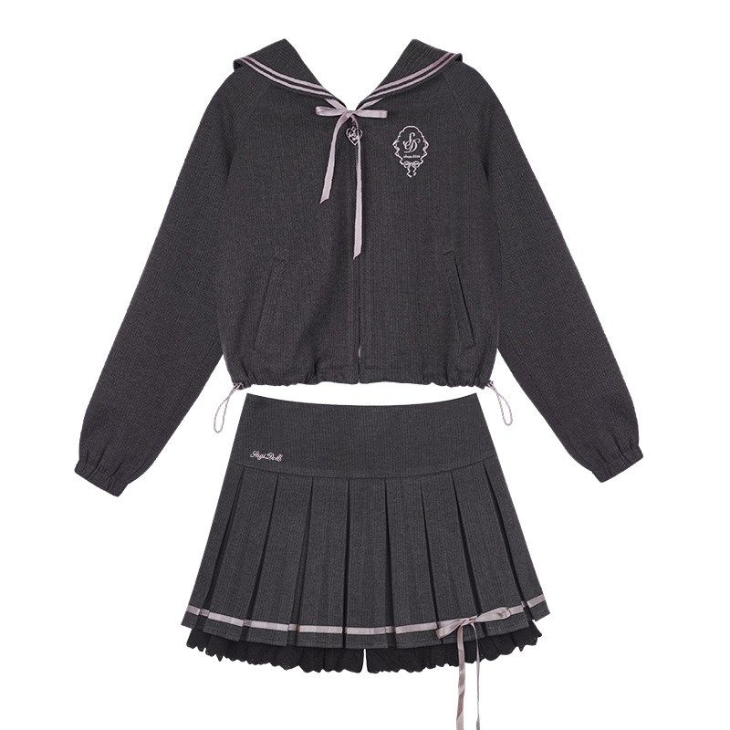 SagiDolls少女斗志 #樱海女高#学院风蝴蝶结水手领外套短裙显瘦厚,淘宝优惠券,粉丝福利购,淘宝优惠卷