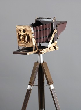 复古创意铁艺怀旧落地橱窗照相机大模型工艺品摆件装饰品摄影道具