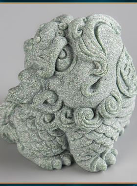 青砂石财旺两全兽茶宠中式桌面动物装饰摆饰办公室创意国潮精品