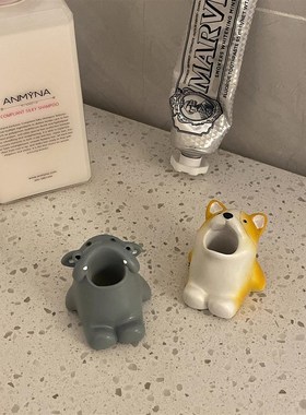 【新家的一百个快递】卡通动物牙刷架卫生间桌面摆件装饰品